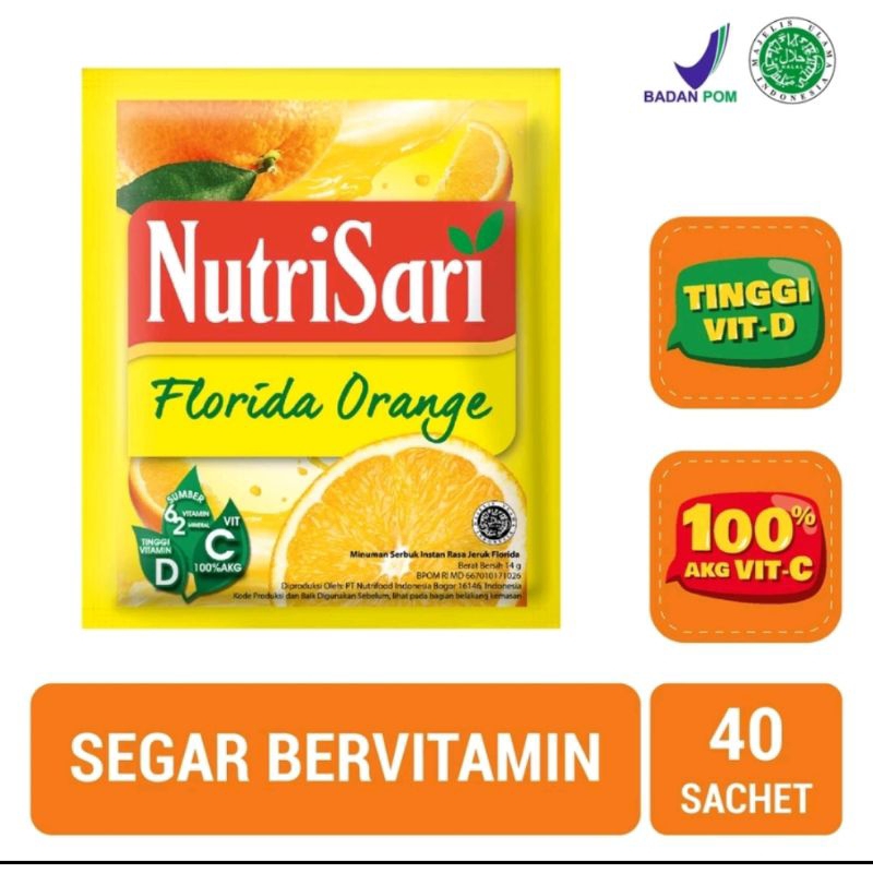 

nutrisari florida orange renceng isi 10, 4 renceng 1 pack