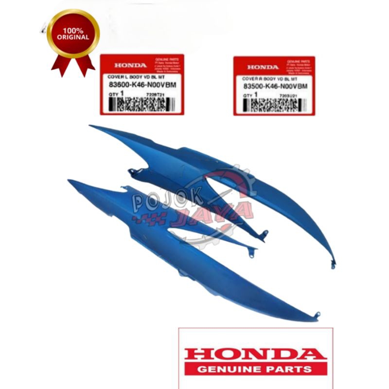 Cover body belakang kanan kiri Honda Vario 110 Fi 2014 Biru Original 83500-K46-N00VBM 83600-K46-N00V