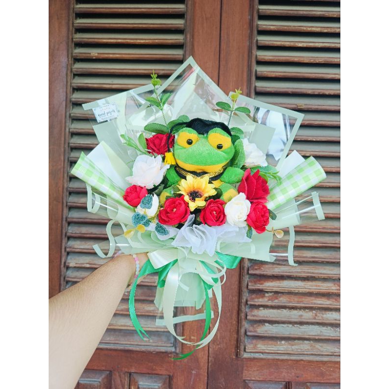 [WP] Ready Buket Boneka Kerroppi Buket Boneka Teddy Bear Buket Boneka Wisuda Premium Wrap Murah Sema