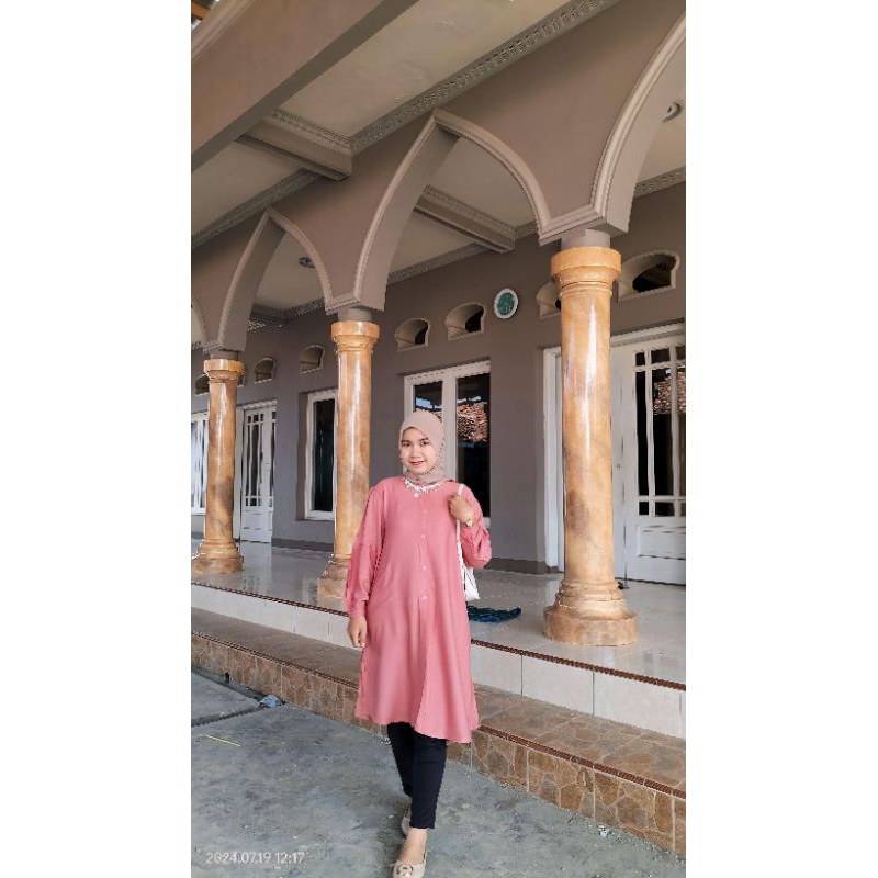 Tunik Rayon Twill / Tunik Premium / Tunik Lengan Balon Rayon Twill