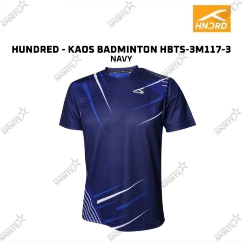 kaos jersey badminton hundred 1173 navy