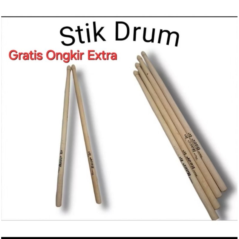 Stik Drum Lokal / Stik Drum Kayu Mapel 5A / Drum Stick Murah Bungkus Plastik