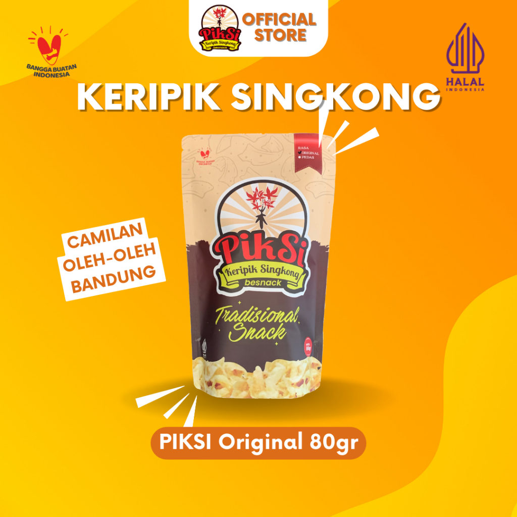 

80gr PIKSI Keripik Singkong besnack - Cemilan Oleh-oleh Bandung