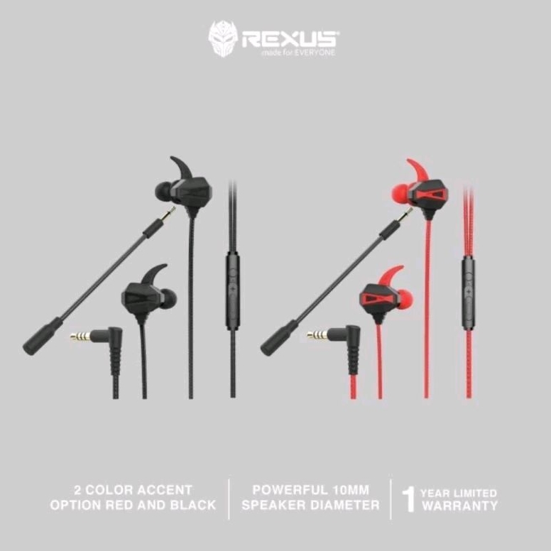 Rexus Earphone Gaming ME8 kompatibel dengan semua perangkat 3.5mm Garansi Resmi