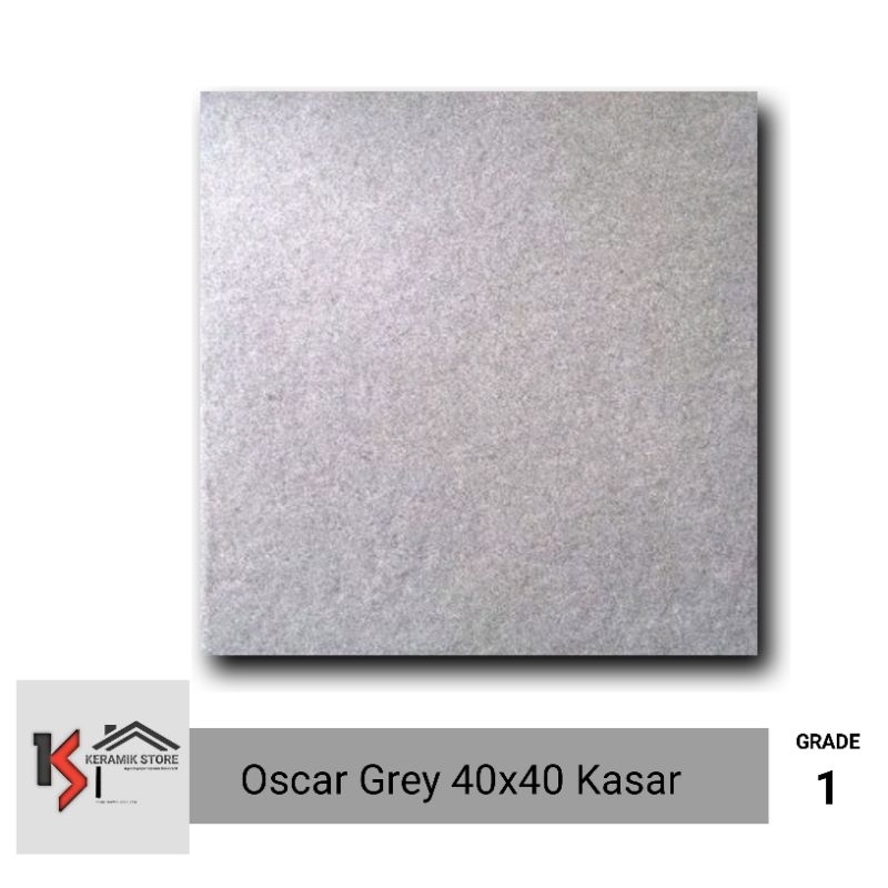 keramik asia tile 40x40 abu polos kulit jeruk