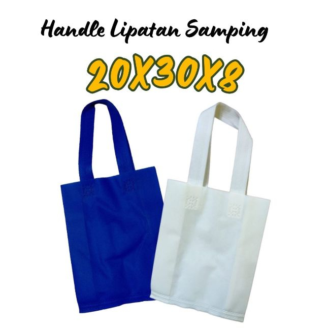 

Goodie Bag Handle Lipatan Samping UK 20X30X8 Ketebalan Bahan 70GSM - HARGA PERLUSIN (ISI 12PCS)