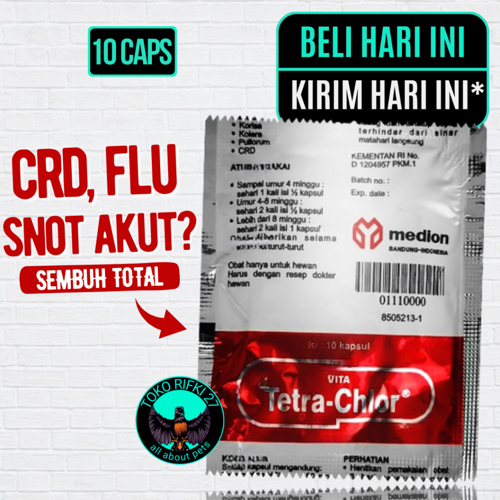 ￼Medion Vita Tetra Chlor Obat Ayam CRD Snot Pilek Ngorok 10 Tablet Tetrachlor Antibiotik Multivitami