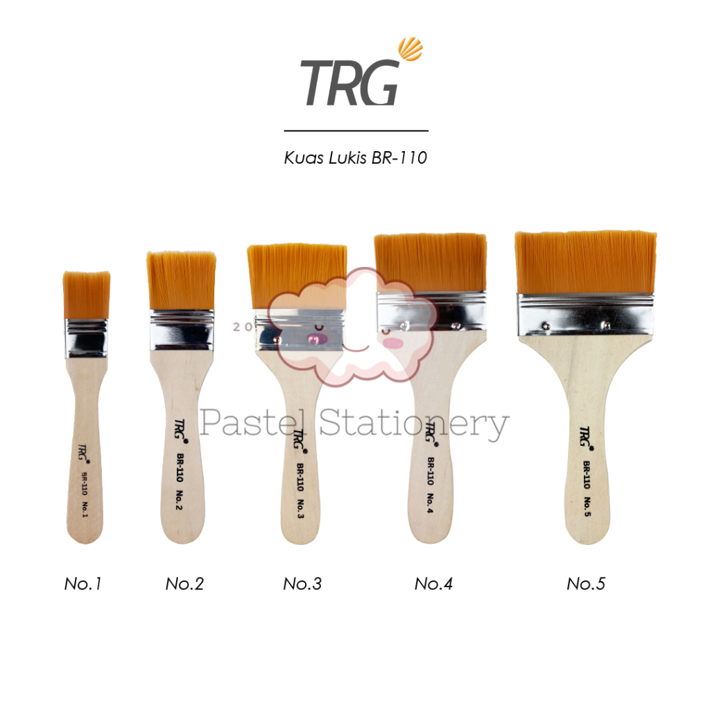 

TRG Kuas Lukis BR-110 - Brush Flat Type Bulu Nylon Lebar TRG