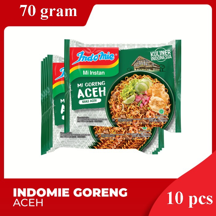 

INDOMIE GORENG ACEH 70 GRAM PER PACK ISI 10 BUNGKUS FUN CORNER