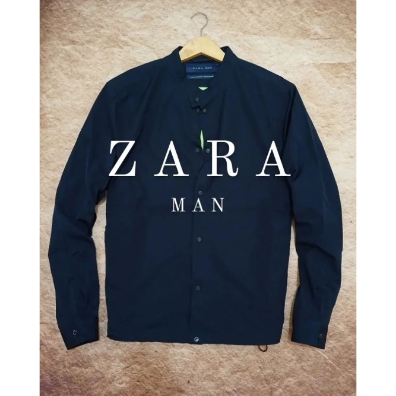 jaket casual pria zara man model varsity keren bekas second preloved