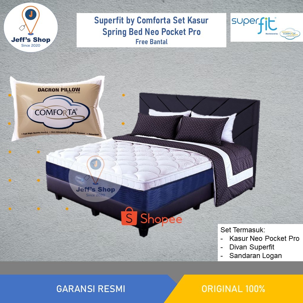 Superfit By Comforta Set Kasur Spring Bed Neo Pocket Pro