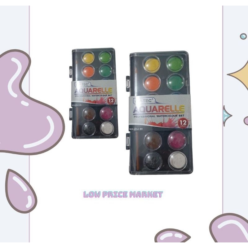 

V-Tec Aquarelle Watercolor Cake 12 24 36 Color - Cat Air VTec Warna