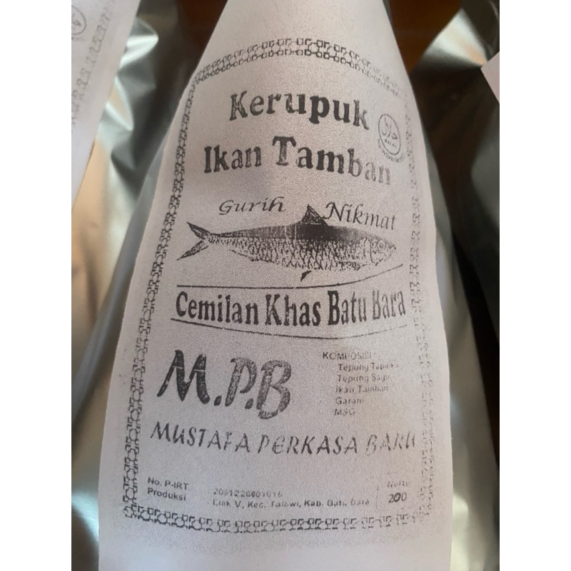 

Kerupuk tamban Khas Batu bara