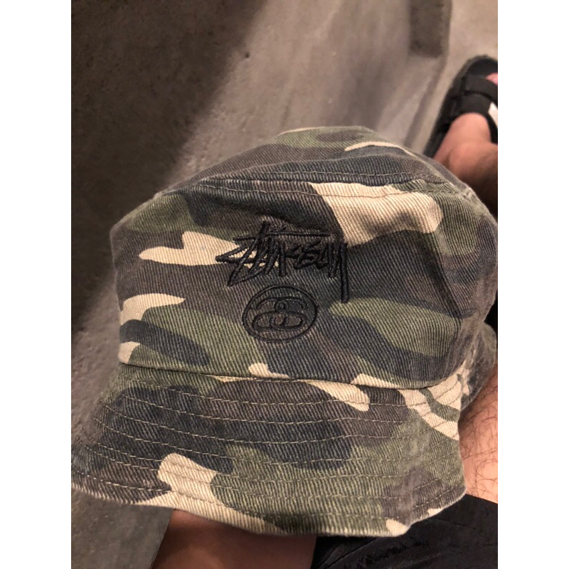 stussy bucket hat camo