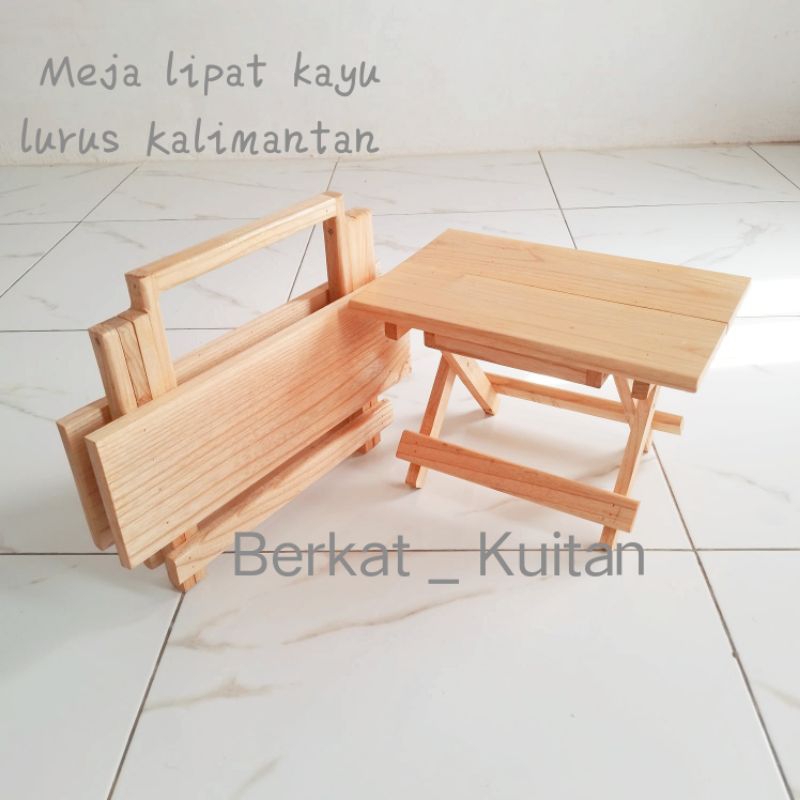 meja belajar kayu lipat minimalis portabel meja anak meja tulis dampar mengaji tempat laptop folding