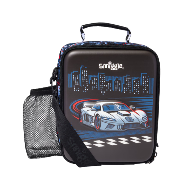 SMIGGLE LIMITLESS LUNCHBAG HARDCASE WITH STRAP CAR - TAS BEKAL SMIGGLE