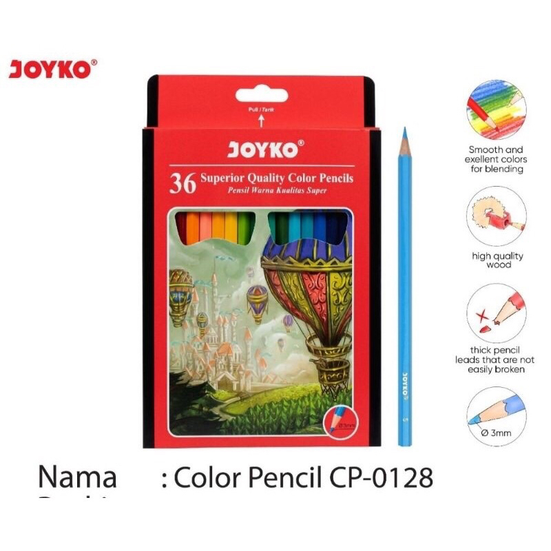 

PENSIL WARNA JOYKO 36 WARNA CP-36PB