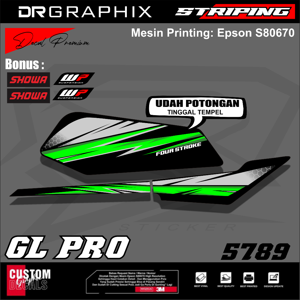 STRIPING STICKER VARIASI GL / STIKER GL MAX / STRIPING GL PRO NEW DESAIN