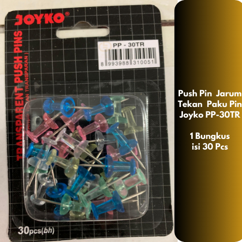 

Push Pin Jarum Tekan Paku Pin Joyko PP-30TR (1 Bungkus isi 30 Pcs)