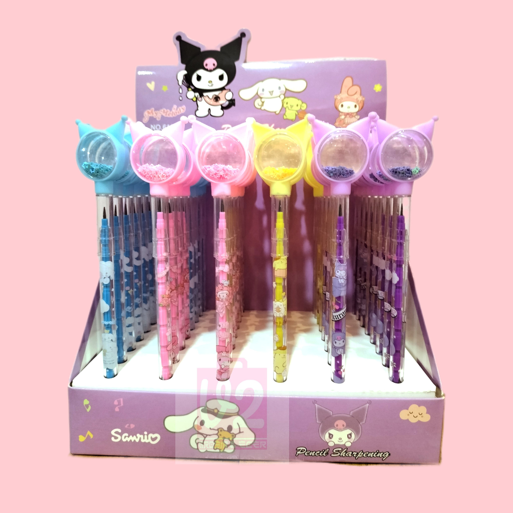 

V2_Pensil karakter kuping/kepala gliter sanrio/pensil isi ulang motif sanrio/pensil murah lucu