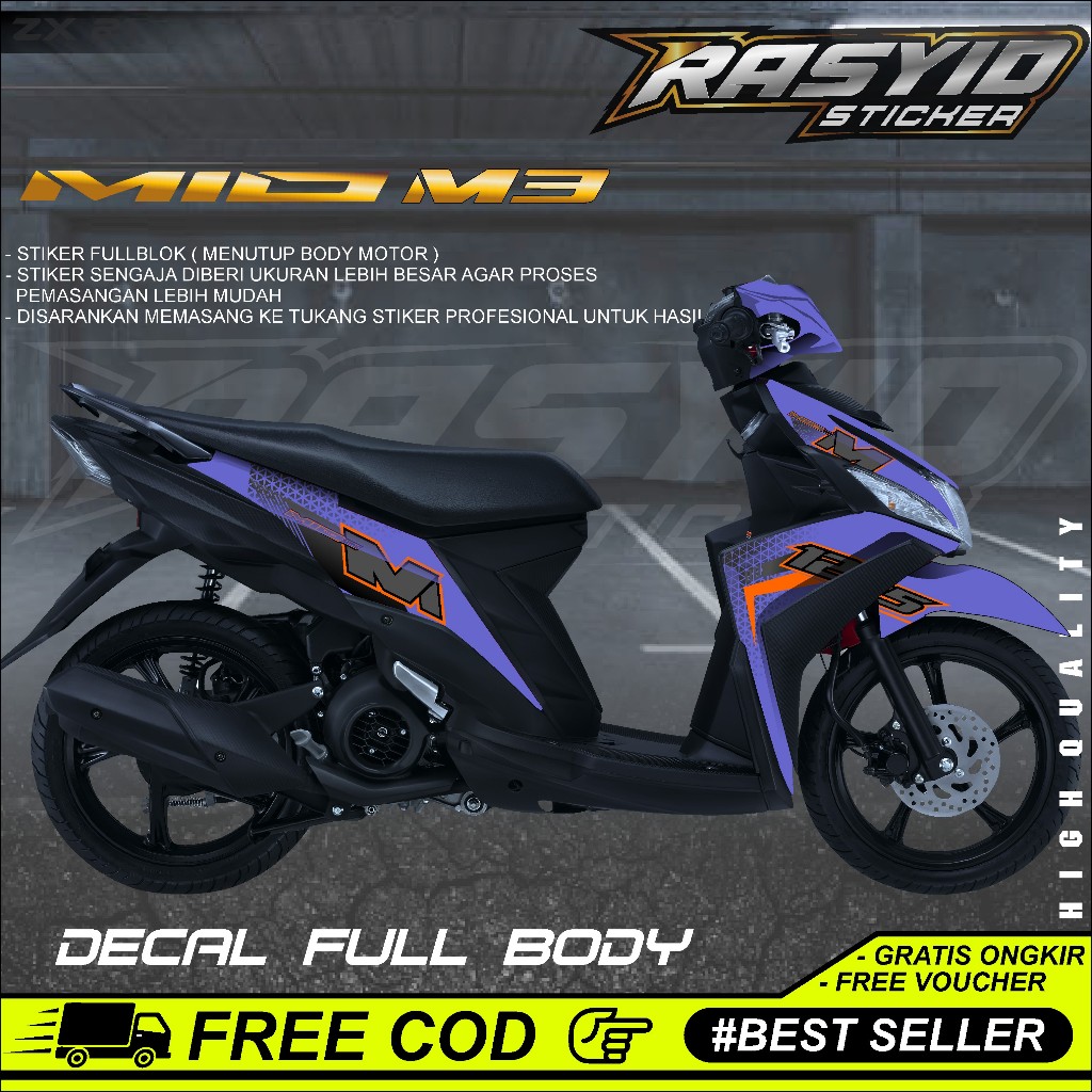 COD Decal Sticker Yamaha Mio M3 125 Mio Z Full Body Decal Sticker Yamaha Mio Z MIO M3 125 Gambar Rac