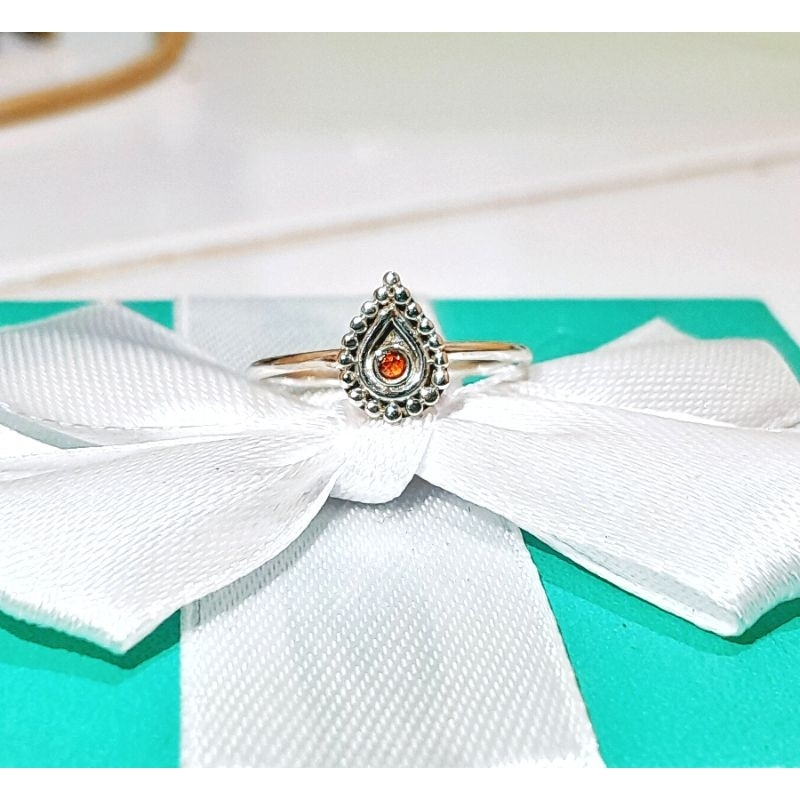 CINCIN WANITA BATU PERMATA MERAH SIAM SILVER PERAK 925 HIGH QUALITY