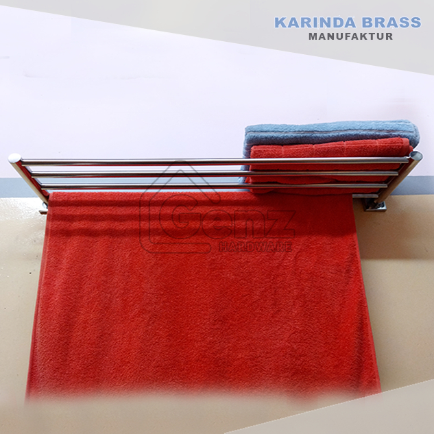 Rak Handuk Kamar Mandi Stainless Gantungan Baju Handuk Hotel