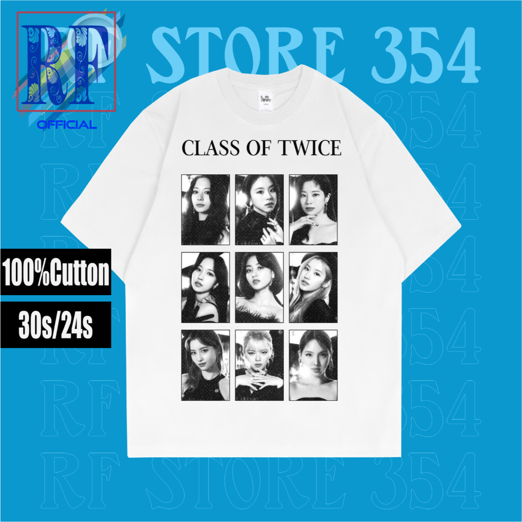 T-SHIRT BAND | KAOS BAJU TWICE POSTER BW / HITAM PUTIH | TSHIRT OVERSIZE LOCAL TWICE KPOP KOREAN BAN