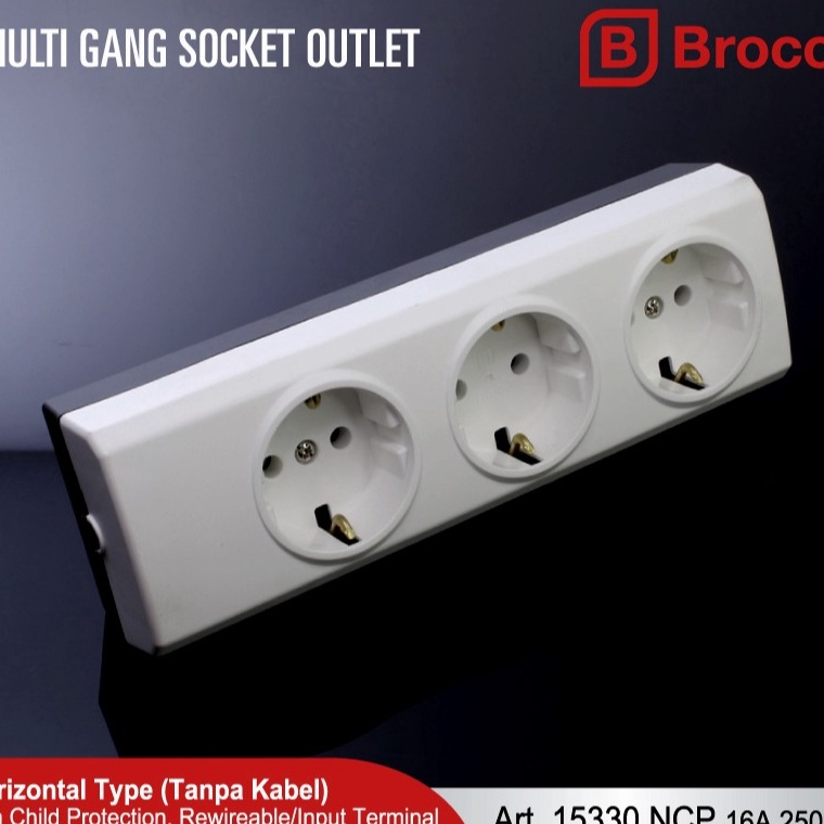 KF7 STOP BROCO 3 LUBANG  TERMINAL  COLOKAN LISTRIK BROCO