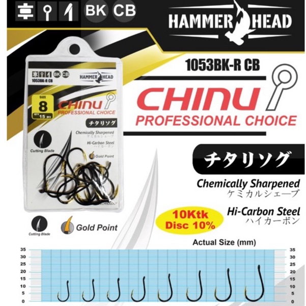 Hadir Berkualitas  Mata Kail  Pancing hammerhead chinu gold point