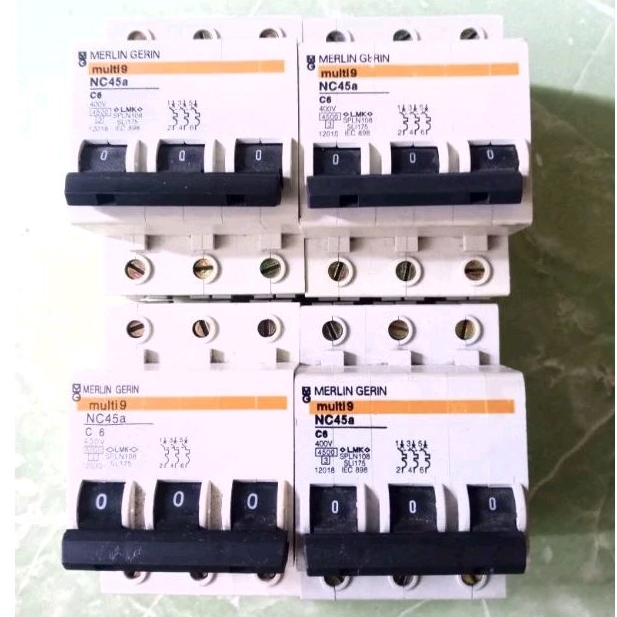 MCB MERLIN GERIN 3 PHASE 6 Amper MULTI 9 NC45A