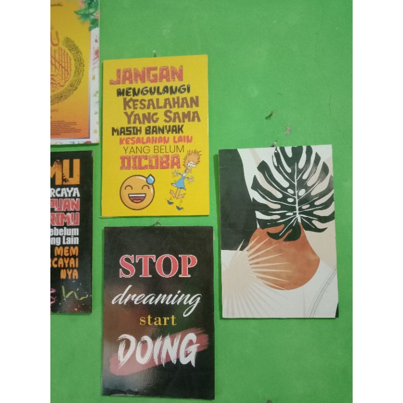 Papan wall decor, hiasan dinding aesthetic, quotes, motivasi dll