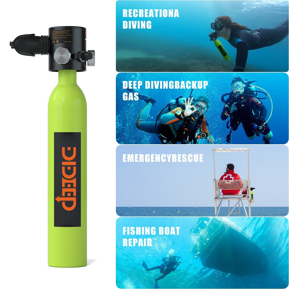 DIDEEP tabung selam 0.5L / 1L Tangki selam set snorkeling tangki paru-paru untuk menyelam tangki unt