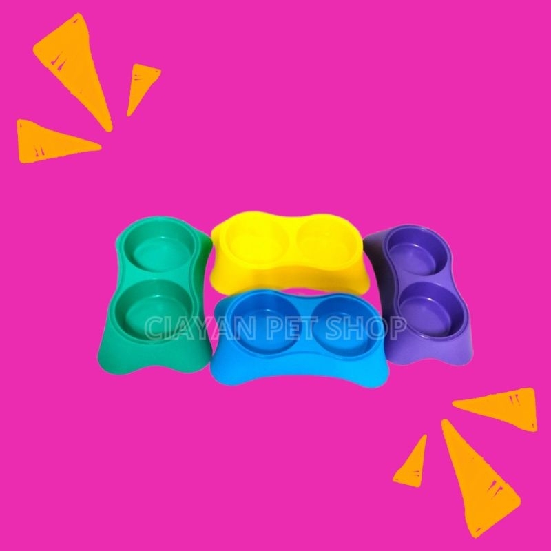 Tempat Makan Kucing Anjing Double Bulat