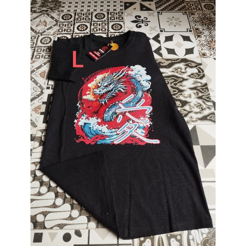 Kaos Premium Naga Api Hitam