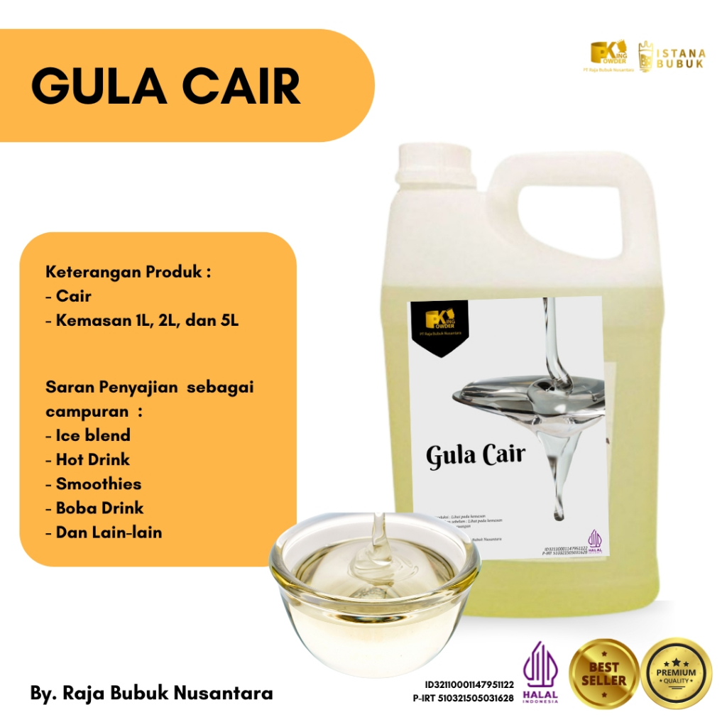 

Gula Cair Putih Fructosa Fruktosa Gula asli untuk minuman dan makanan manis tanpa pengawet