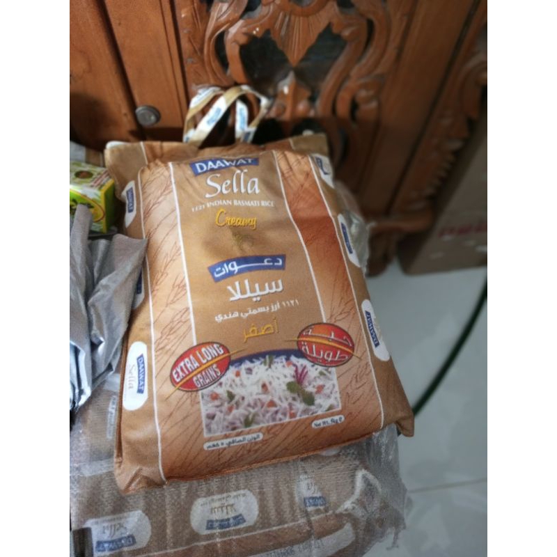 

DAWAAT SELLA 1121 INDIAN BASMATI RICE CREAMY REPACK 1 KG| BERAS BASMATI|EXTRA LONG GRAINS