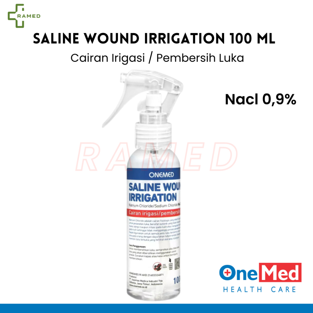 ONEMED Saline Wound Irrigation 100ml (NaCl 0.9%) / Cairan Pembersih Luka