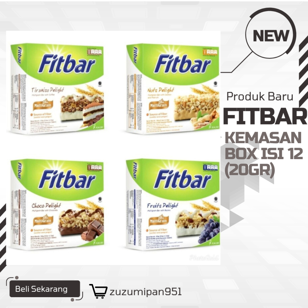 

Cemilan untuk Diet|Fitbar Camilan Instan Kemasan Box isi 12 (20gr)