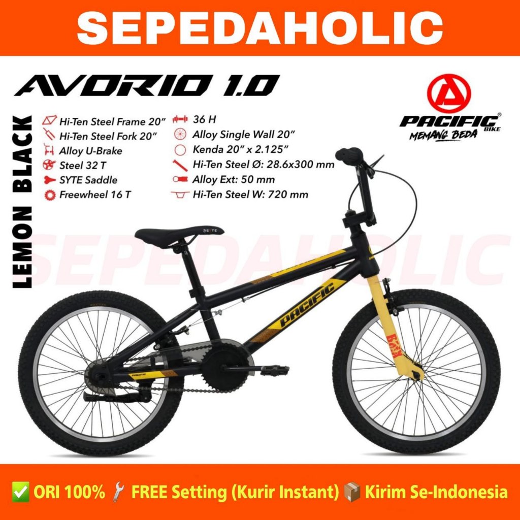 Sepeda Anak Laki BMX PACIFIC AVORIO 1.0 Ukuran 20 Inch Usia 8-12 Tahun