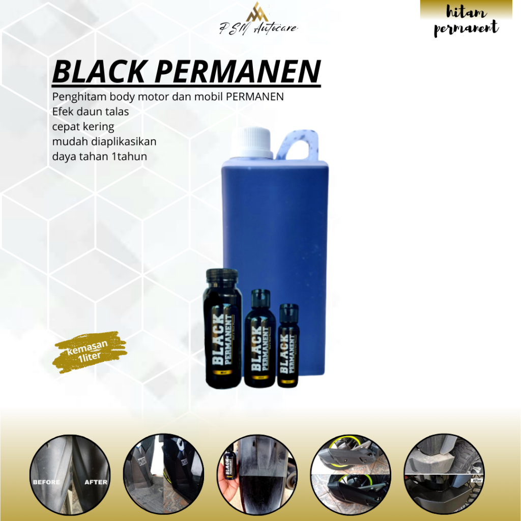 BLACK PERMANENT 1LITER, penghitam body motor permanen terbaik