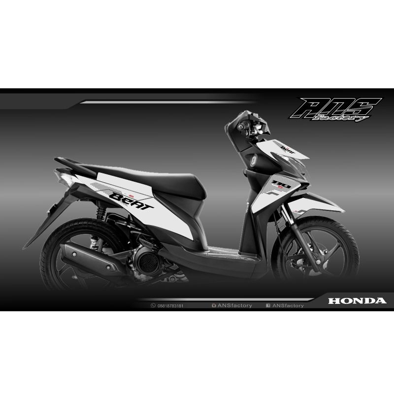 Striping Stiker Motor Honda Beat fi 2013 2014 2015 semifull  Variasi Simpel Keren