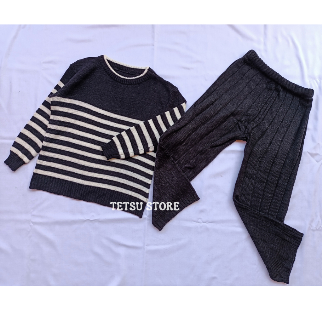 Setelan Rajut Anak Perempuan - Baju Setelan Anak - Setelan Sweater Blouse Blaster Rajut dan Celana K