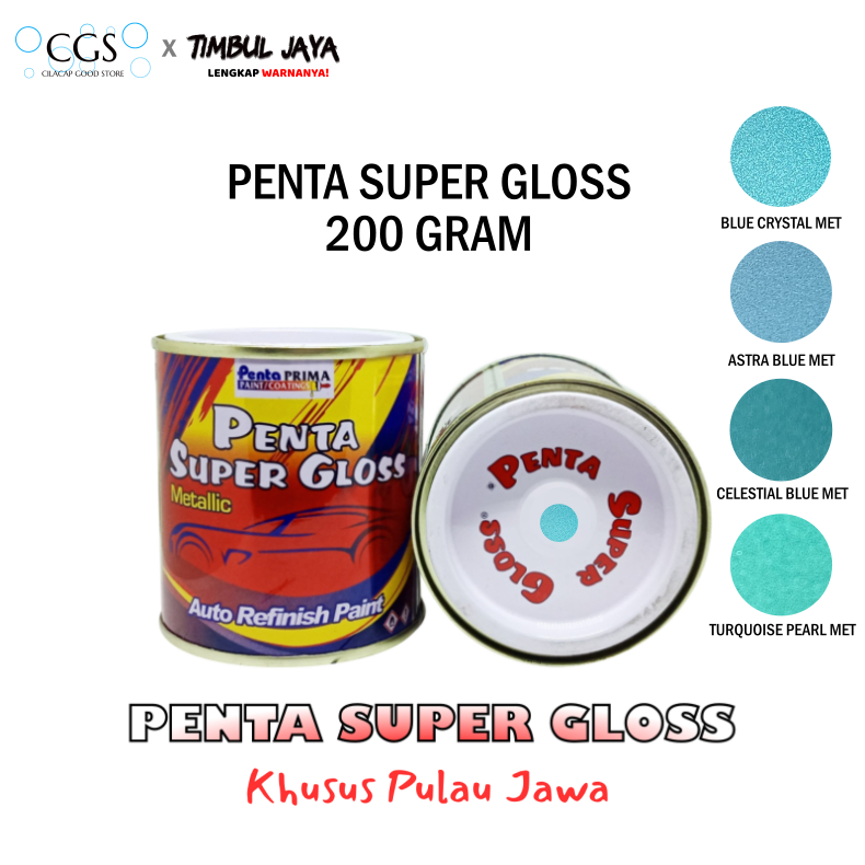 Cat Penta DIAMOND BLUE 200 gram - cat penta biru - cat penta super gloss biru - cat motor biru - cat