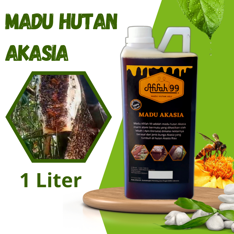 

Madu Hutan Akasia Afifah 99 1Liter (1000 ml) Madu Akasia - Madu Hutan Asli Murni Raw Honey