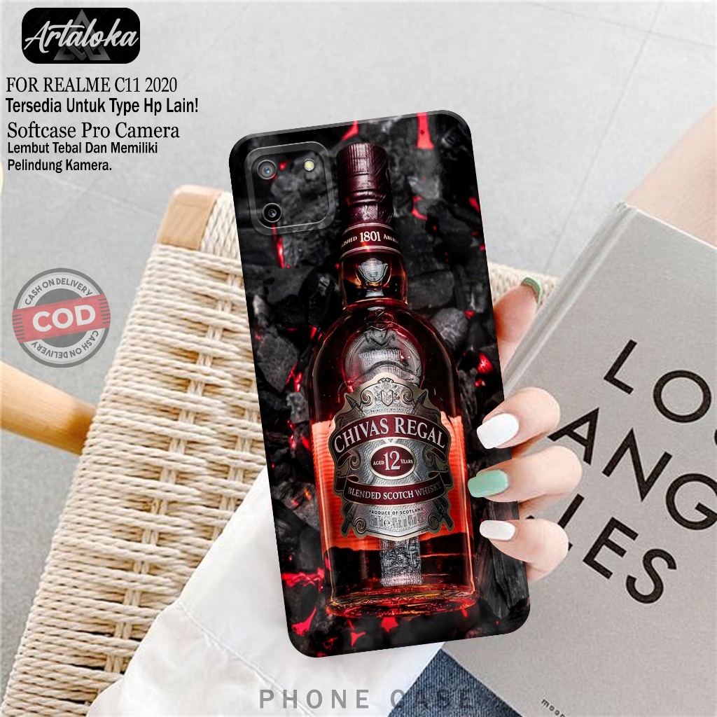 Softcase Hp Realme C11 2020 Fashion Case Minuman  Case Realme C11 2020 Silikon TPU Pro Camera Casing