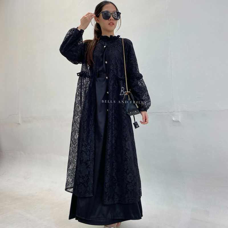 RJ5 [READY Siap Kirim ] VIOLA Outer Brukat Atasan Brukat Kondangan Pesta Wisuda Tile Cardigan Long