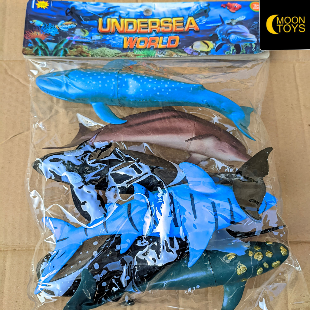 Mainan Anak Hewan / Ikan Laut Jumbo Karet isi 6  - Undersea World HIU PAUS | 1109-7