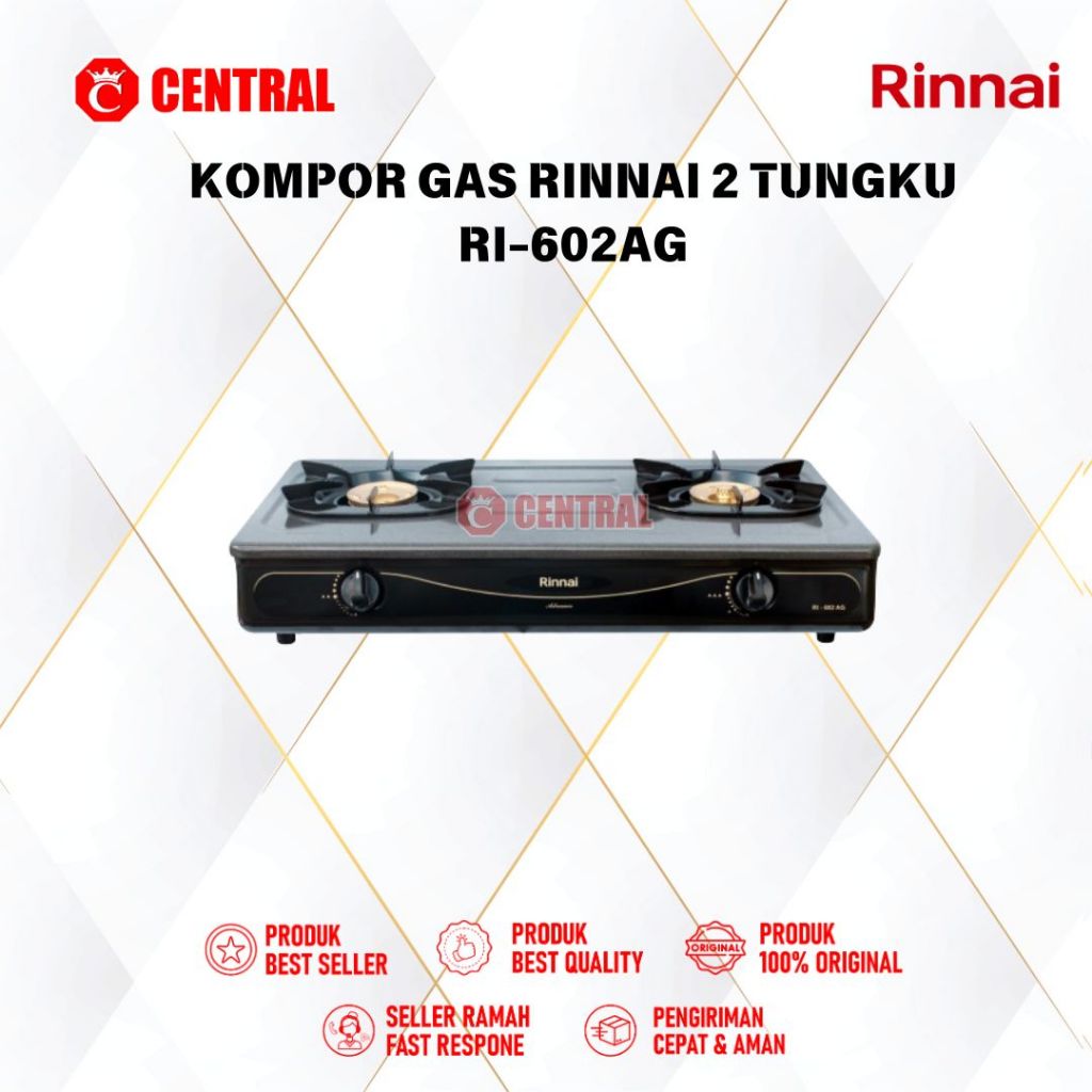 KOMPOR GAS RINNAI 2 TUNGKU RI 602 AG / RI602AG / RI602AG