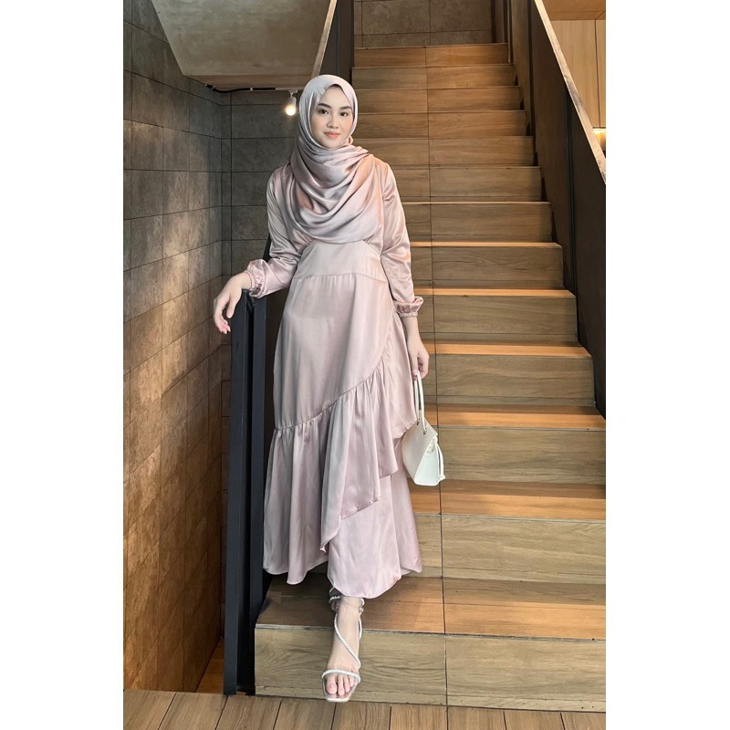 KODE B/BELLA DRESS - DRESS KONDANGAN/DREES SATIN SILK PREMIUM /DRESS BRIDESMAID/DRESS KEKINIAN REMAJ